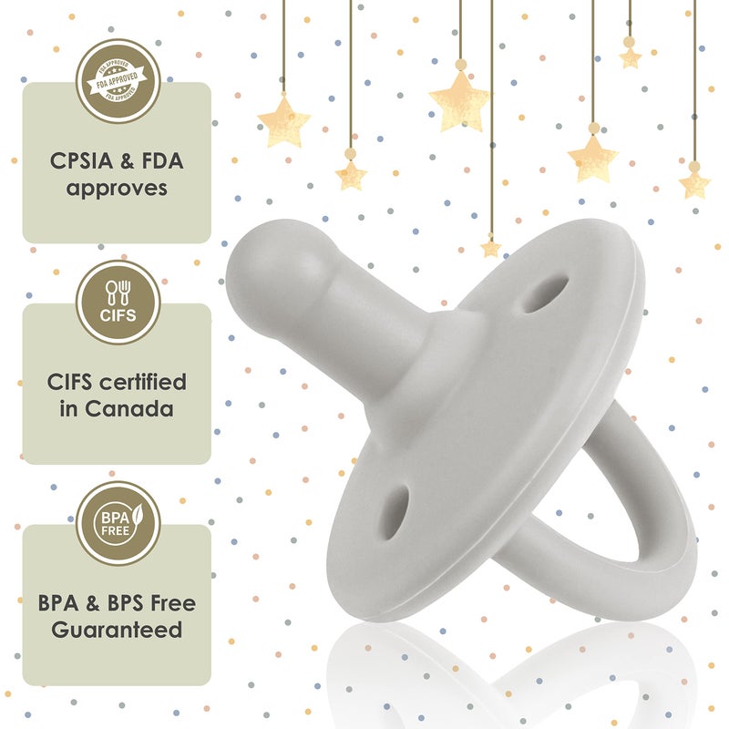 Sweet Child Pacifiers 0-18 Months, Set of 6 Ultra-Light Silicone Binkies with Collapsible Handle & 3 Air Holes for Added Safety, Best Newborn Pacifiers for Baby Boys Or Girls - Image 5